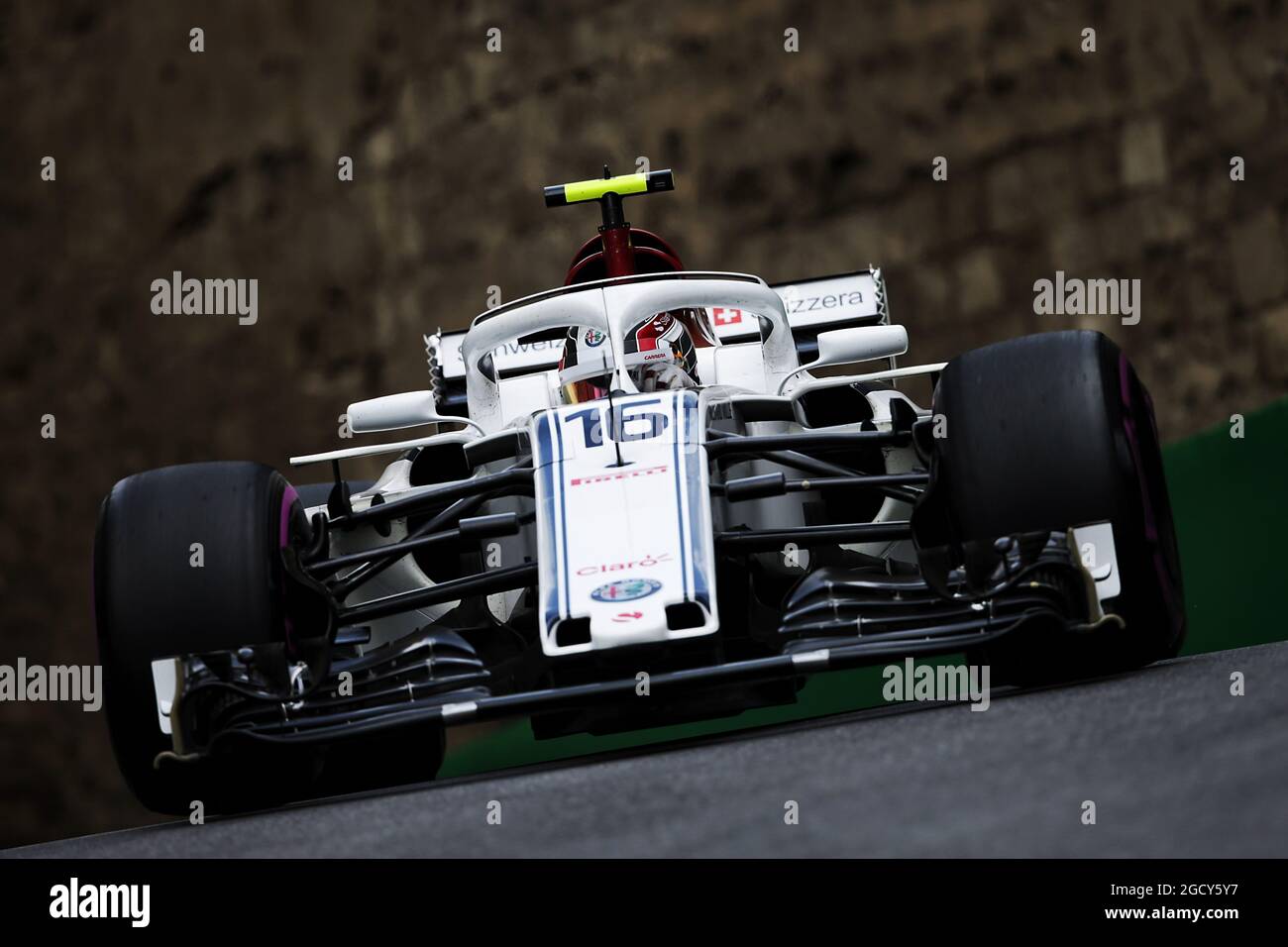 Charles Leclerc (MON) Sauber F1 Team C37. Azerbaijan Grand Prix, Saturday 28th April 2018. Baku City Circuit, Azerbaijan. Stock Photo