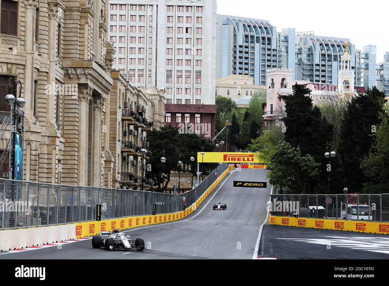 Charles Leclerc (MON) Sauber F1 Team C37. Azerbaijan Grand Prix, Sunday 29th April 2018. Baku City Circuit, Azerbaijan. Stock Photo