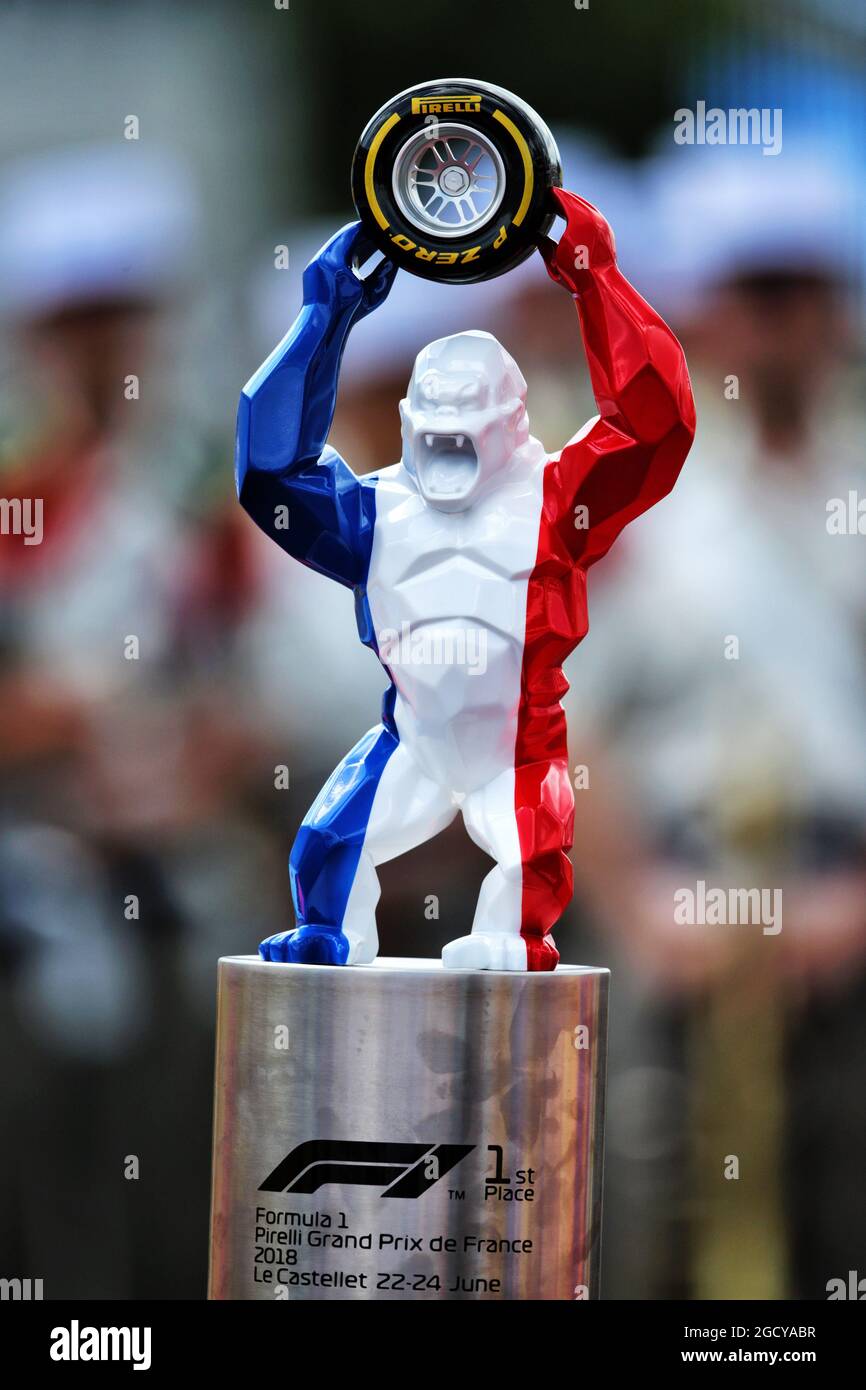 The winner's trophy. French Grand Prix, Sunday 24th June 2018. Paul Ricard, France. Stock Photo