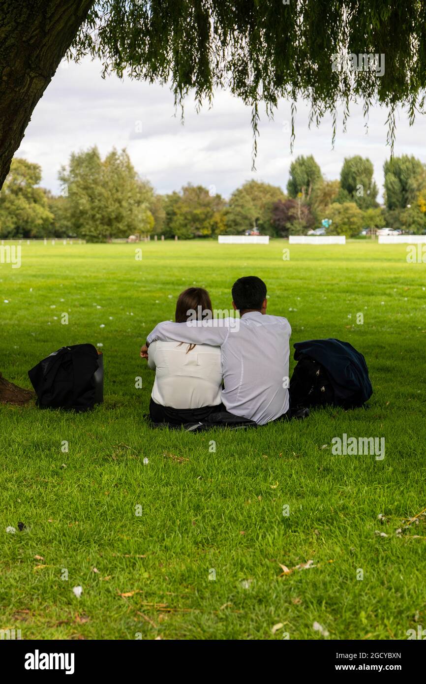 Couple very much in love enjoy each others company Stock Photo