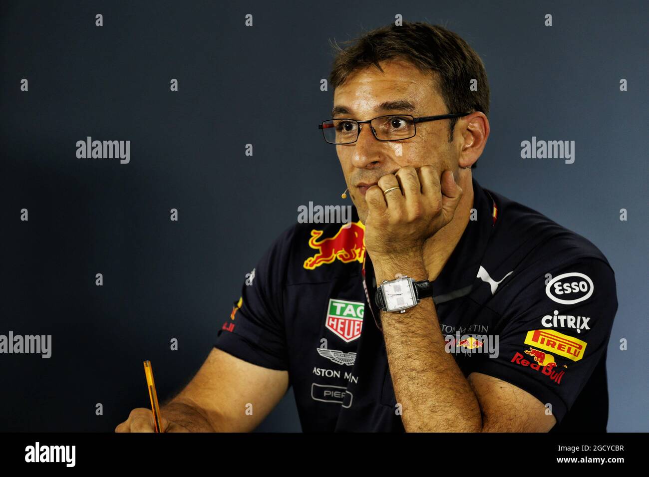 Pierre Wache (FRA) Red Bull Racing Technical Director in the FIA Press  Conference. German Grand Prix, Friday 20th July 2018. Hockenheim, Germany  Stock Photo - Alamy