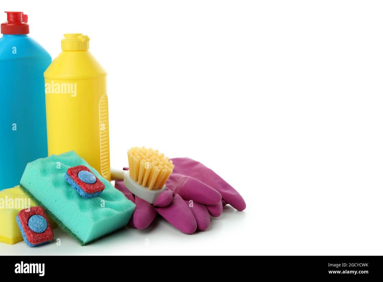 https://c8.alamy.com/comp/2GCYCWK/concept-of-dishwashing-detergent-accessories-isolated-on-white-background-2GCYCWK.jpg