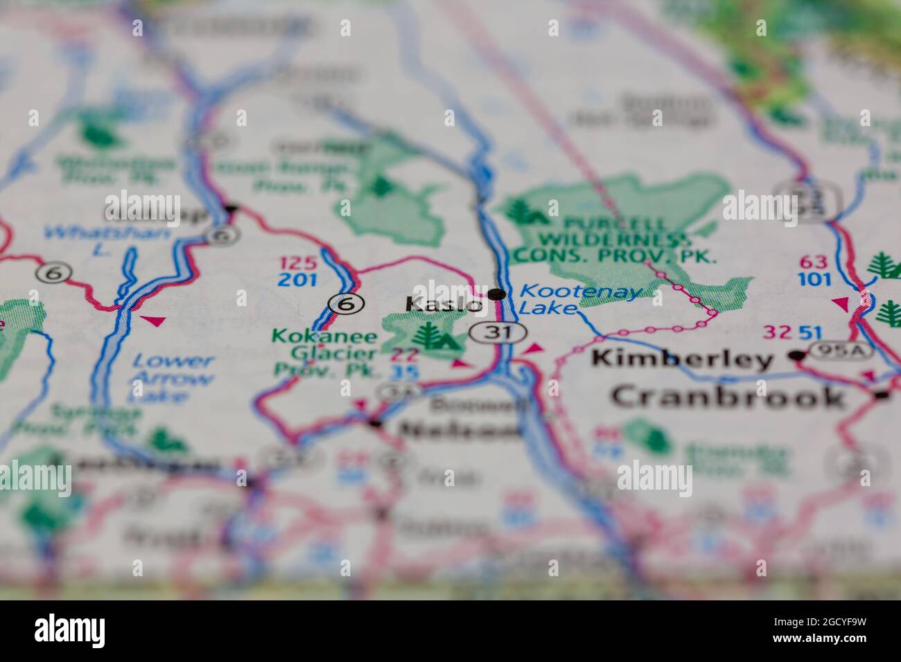 Map of kaslo british columbia hires stock photography and images Alamy