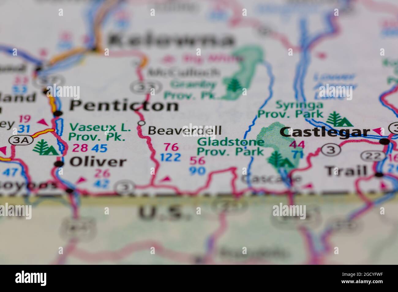 Beaverdell map hi-res stock photography and images - Alamy
