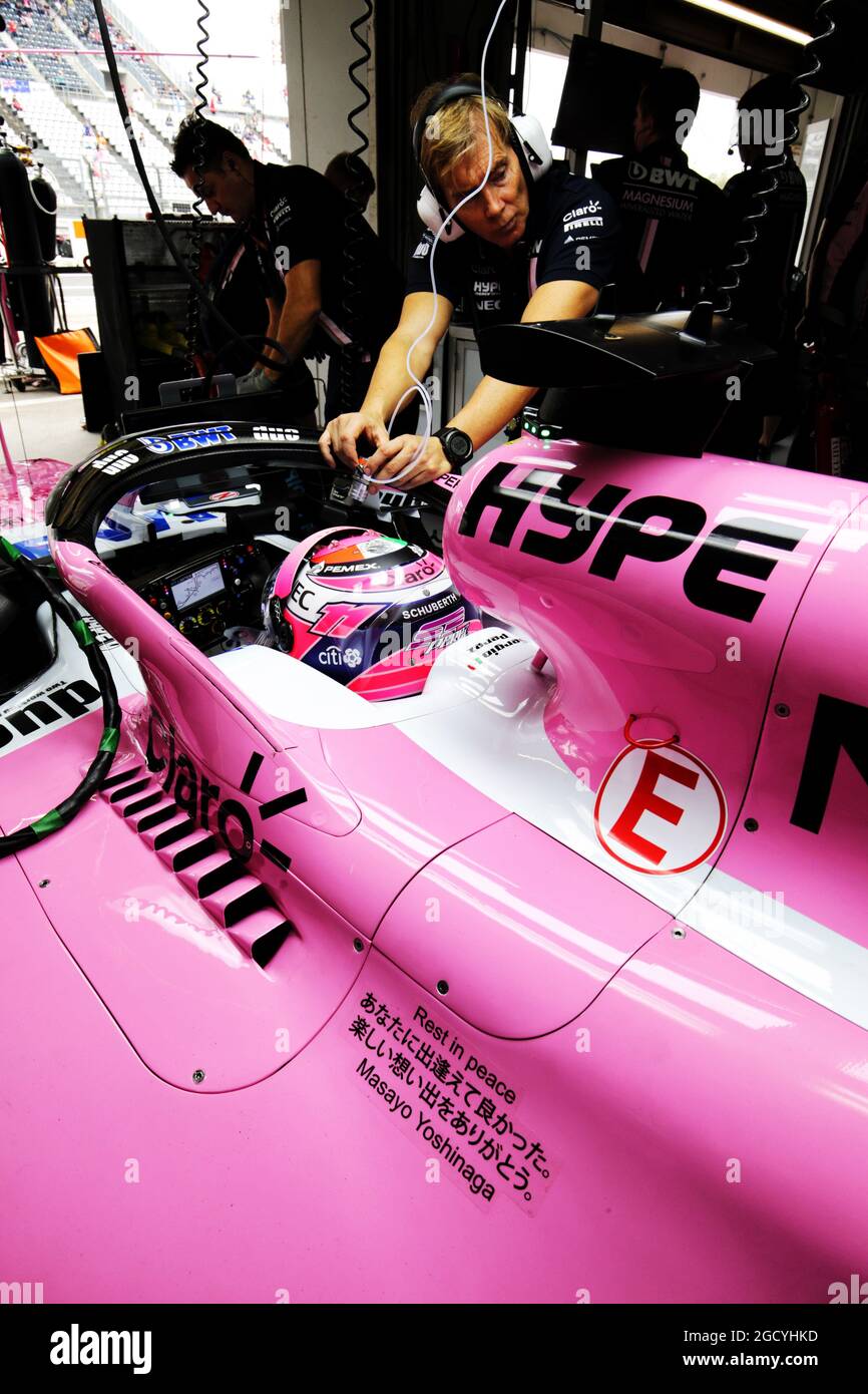 Racing point force india f1 vjm11 tribute to masayo yoshinaga hires stock photography and