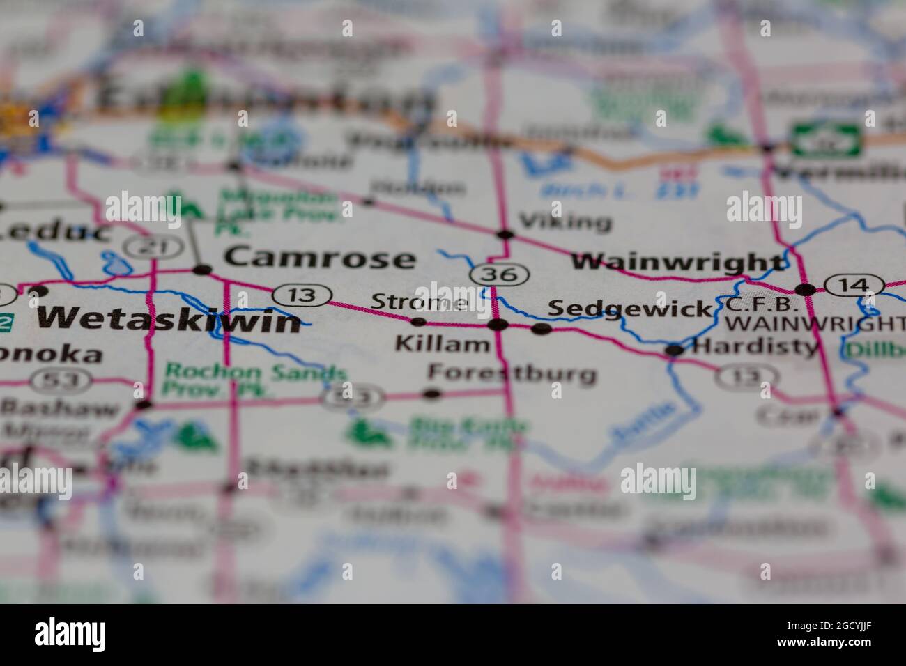 Strome alberta on a map hires stock photography and images Alamy