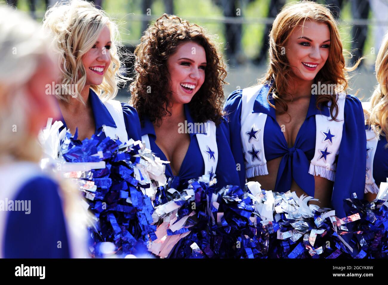 Dallas Cowboys Cheerleaders on the grid. United States Grand Prix, Sunday 21st October 2018. Circuit of the Americas, Austin, Texas, USA. Stock Photo