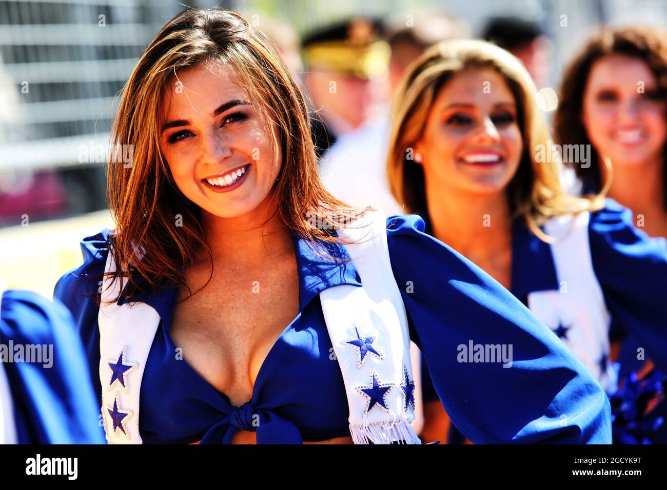 Dallas Cowboys Cheerleaders on the grid. United States Grand Prix, Sunday 21st October 2018. Circuit of the Americas, Austin, Texas, USA. Stock Photo