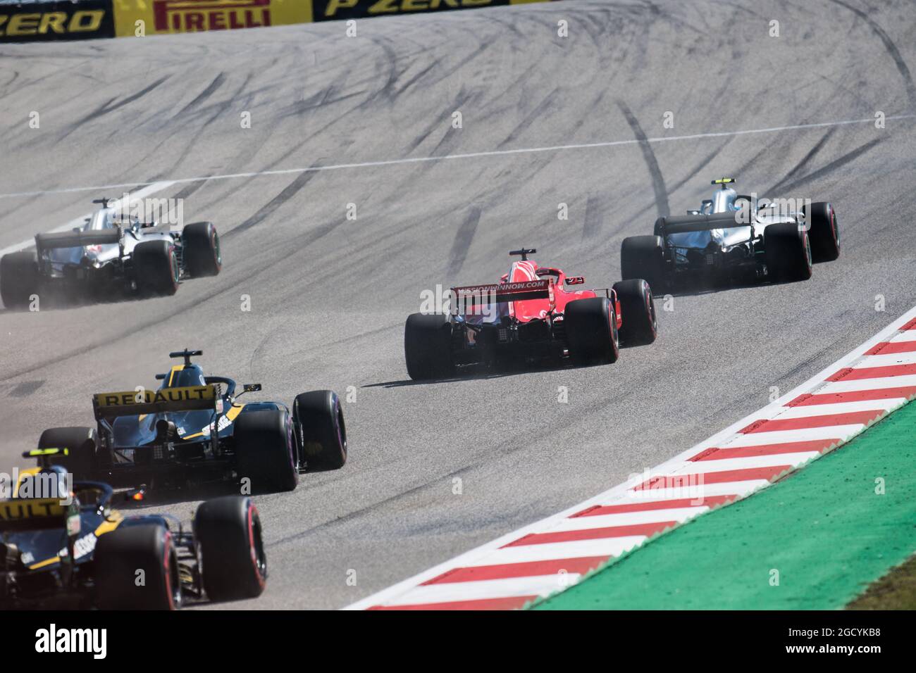 The start of the race. United States Grand Prix, Sunday 21st October 2018. Circuit of the Americas, Austin, Texas, USA. Stock Photo