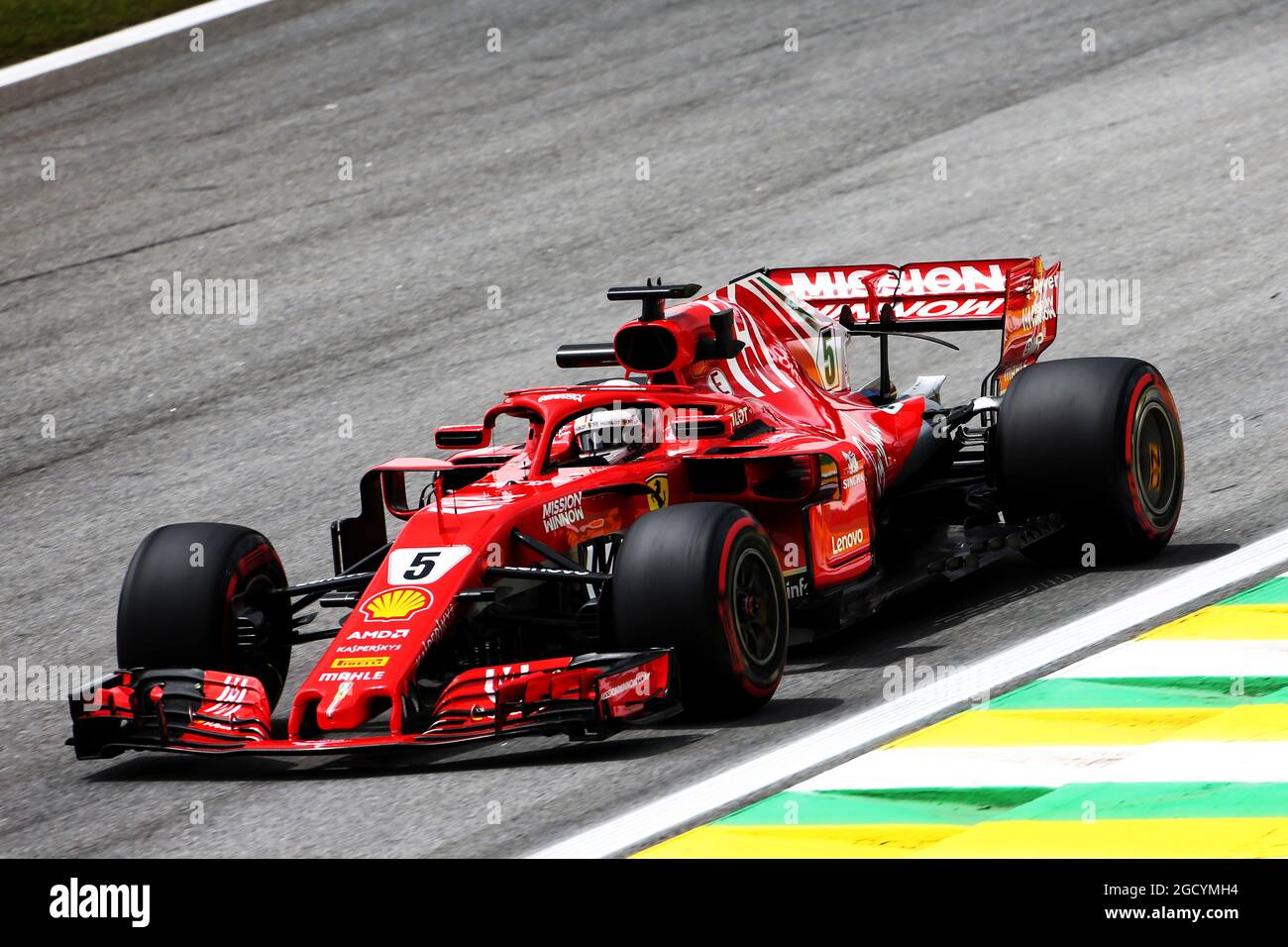 Sebastian Vettel (GER) Ferrari. Brazilian Grand Prix, Friday 9th November 2018. Sao Paulo, Brazil. Stock Photo