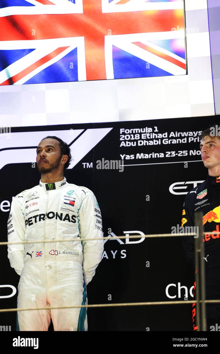 Race winner Lewis Hamilton (GBR) Mercedes AMG F1 celebrates on the ...