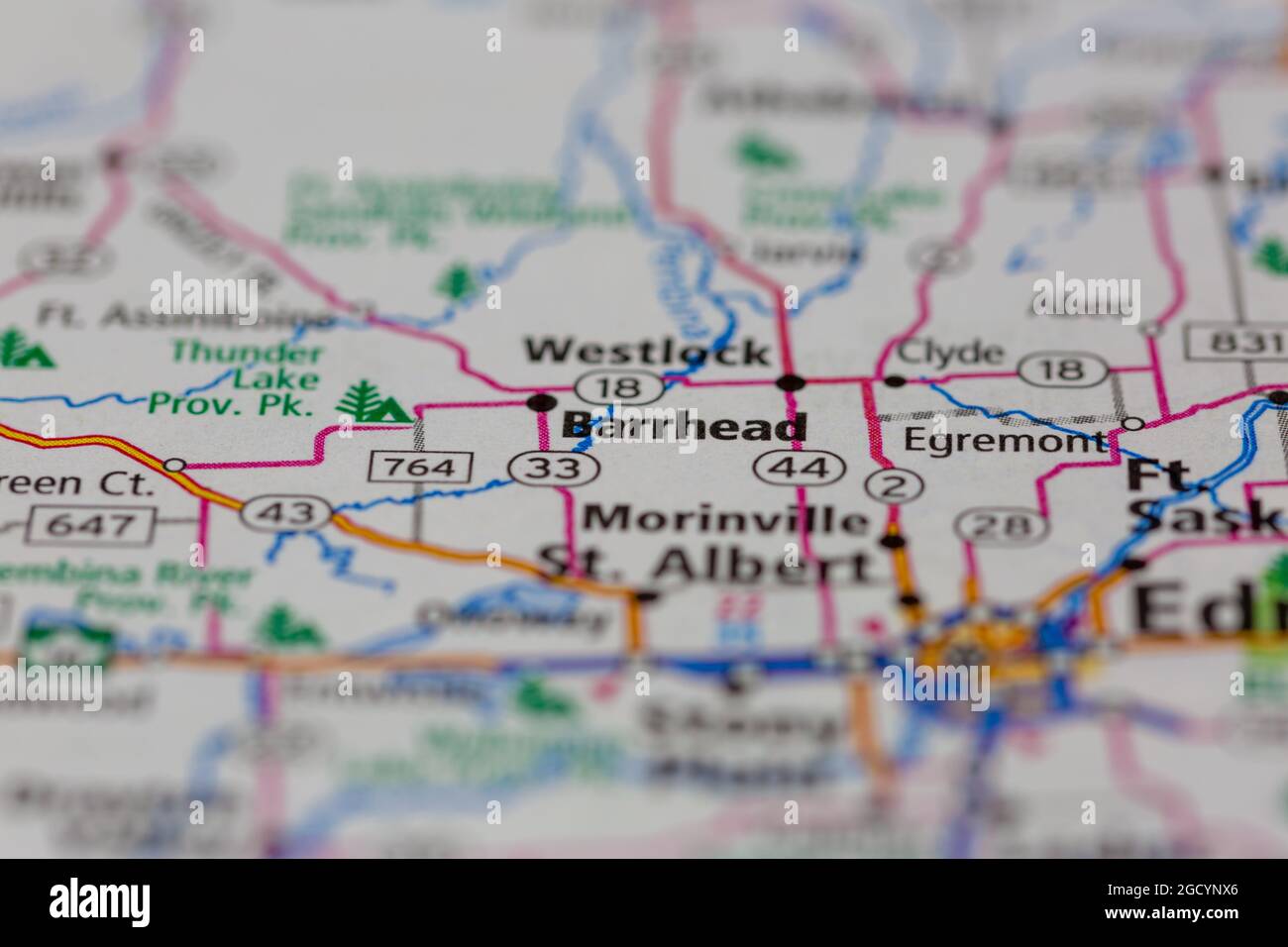 Road Map Of Alberta Barrhead Alberta Canada Shown On A Road Map Or Geography Map Stock Photo -  Alamy