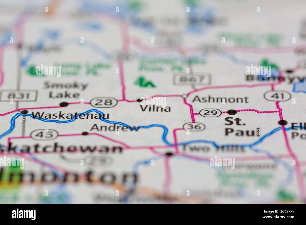 Vilna alberta map hires stock photography and images Alamy