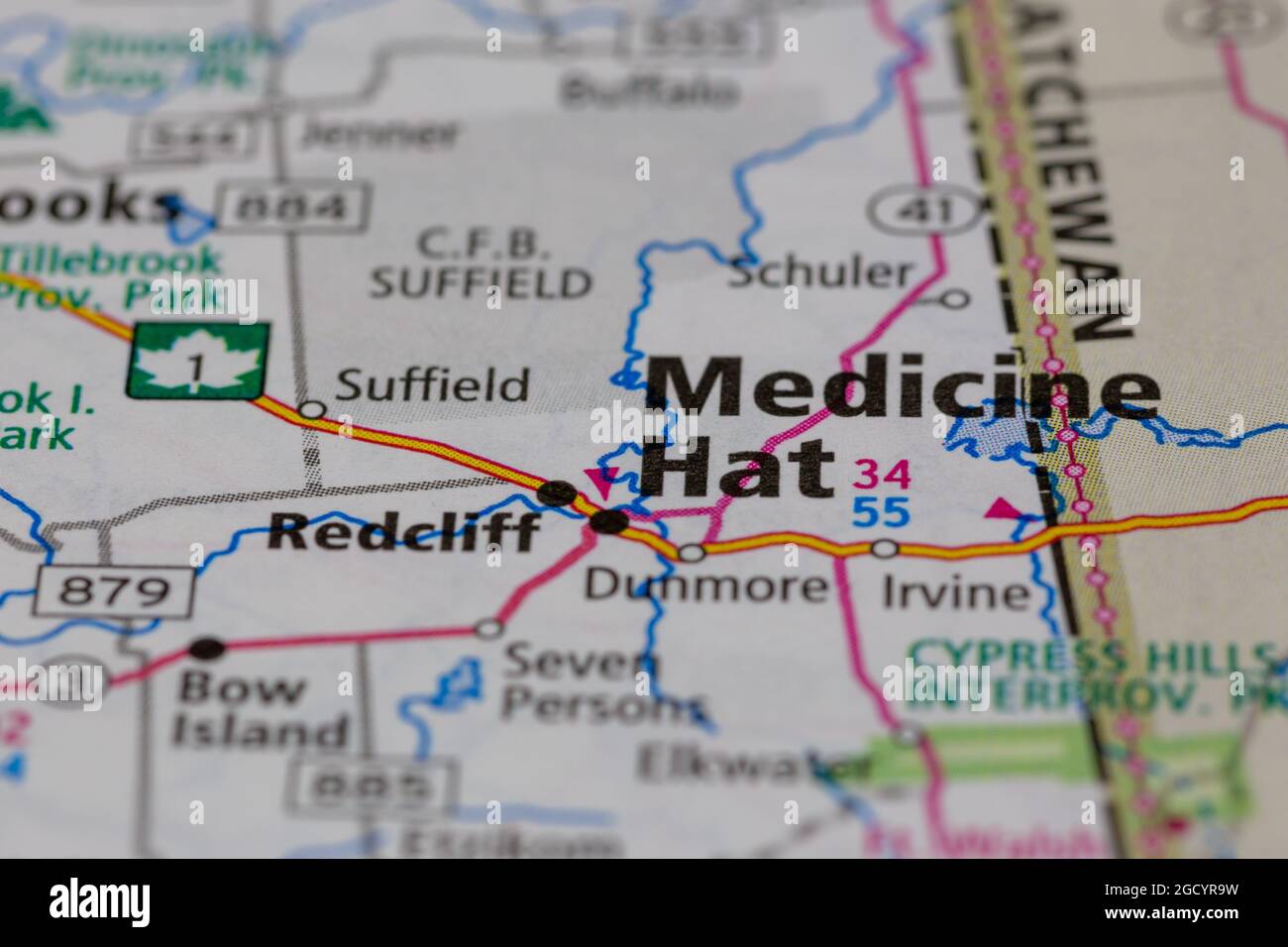 Medicine hat on a map hi-res stock photography and images - Alamy