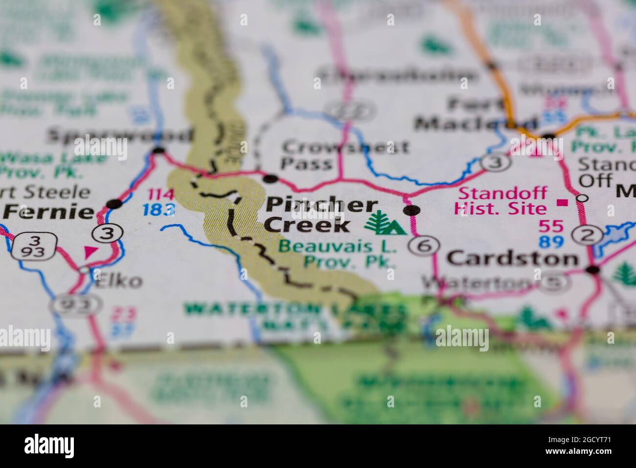 Pincher Creek Alberta Map Pincher Creek On A Map High Resolution Stock Photography And Images - Alamy