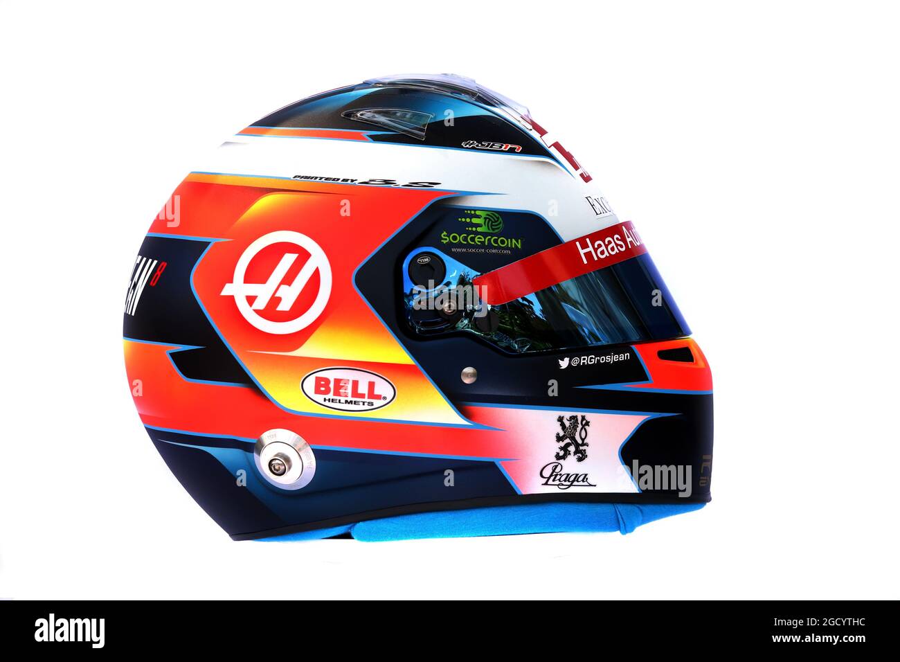 The helmet of Romain Grosjean (FRA) Haas F1 Team. Australian Grand Prix,  Thursday 14th March 2019. Albert Park, Melbourne, Australia Stock Photo -  Alamy