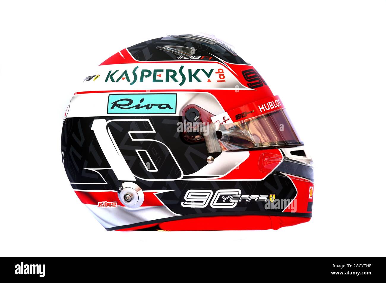 The helmet of Charles Leclerc (MON) Ferrari. Australian Grand Prix,  Thursday 14th March 2019. Albert Park, Melbourne, Australia Stock Photo -  Alamy