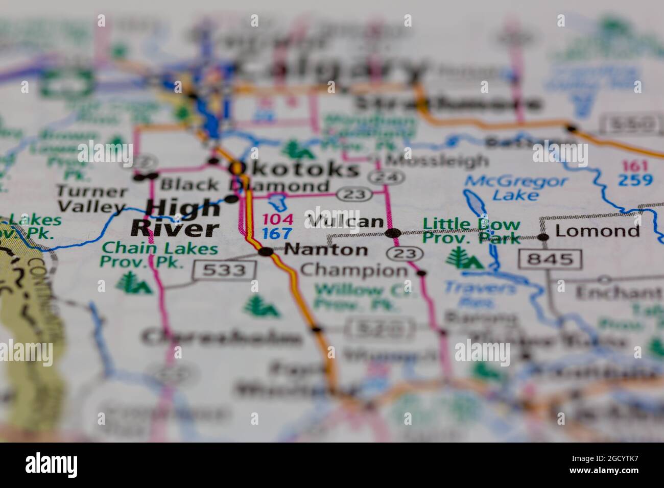 Map of vulcan alberta hires stock photography and images Alamy