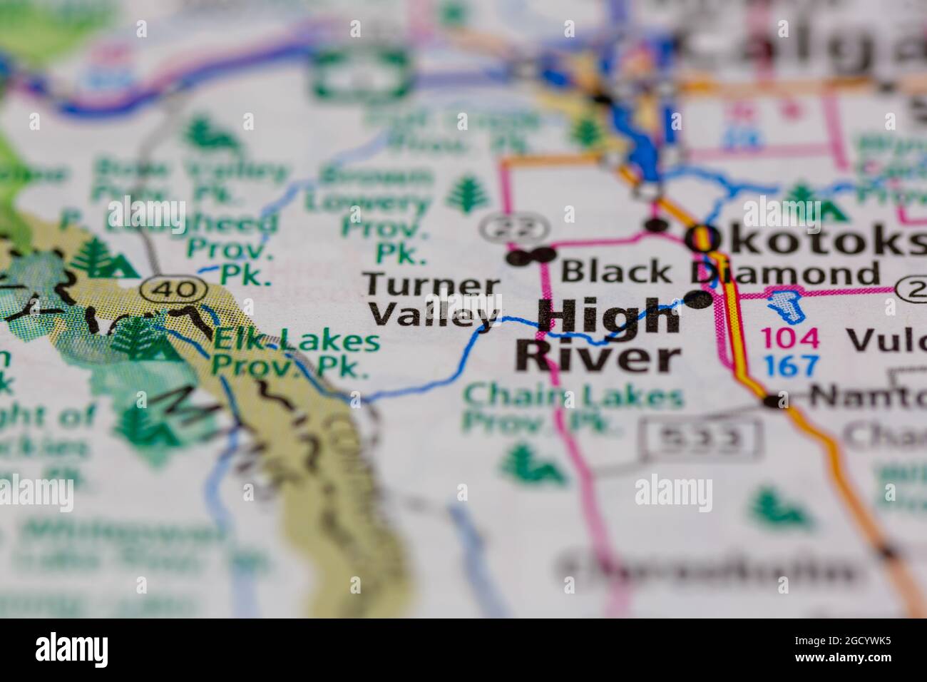 Turner Valley Alberta Map Turner Valley Alberta Canada Shown On A Road Map Or Geography Map Stock  Photo - Alamy