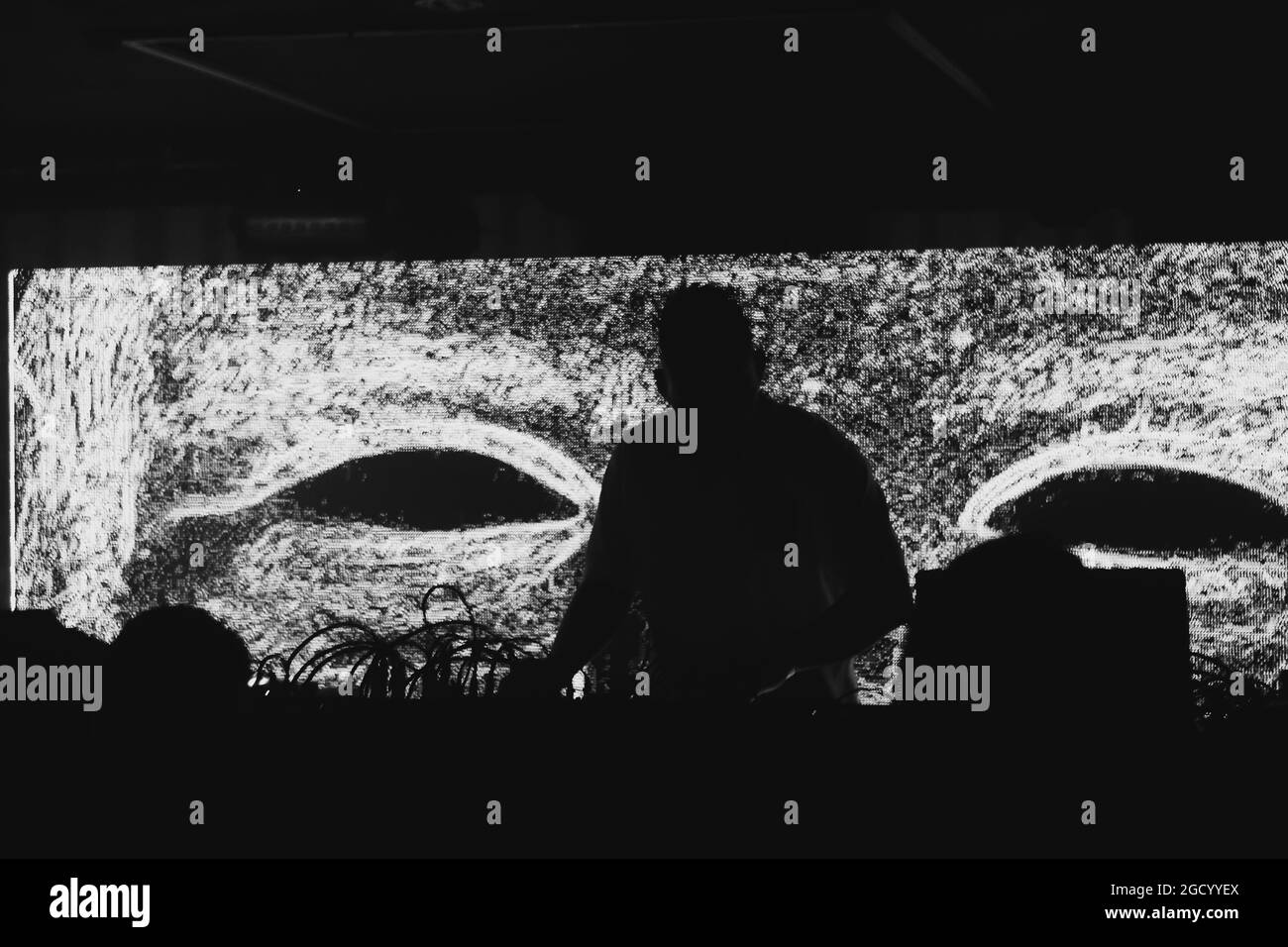 dj playin techno in the club Stock Photo Alamy