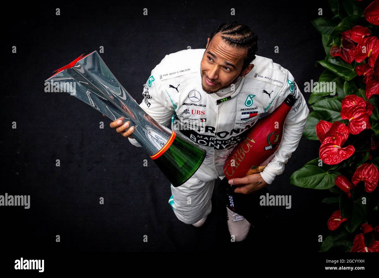 Race winner Lewis Hamilton (GBR) Mercedes AMG F1 celebrates on the ...
