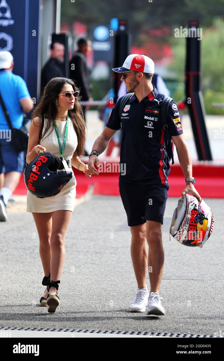 Pierre Gasly (FRA) Red Bull Racing with his girlfriend Caterina Masetti