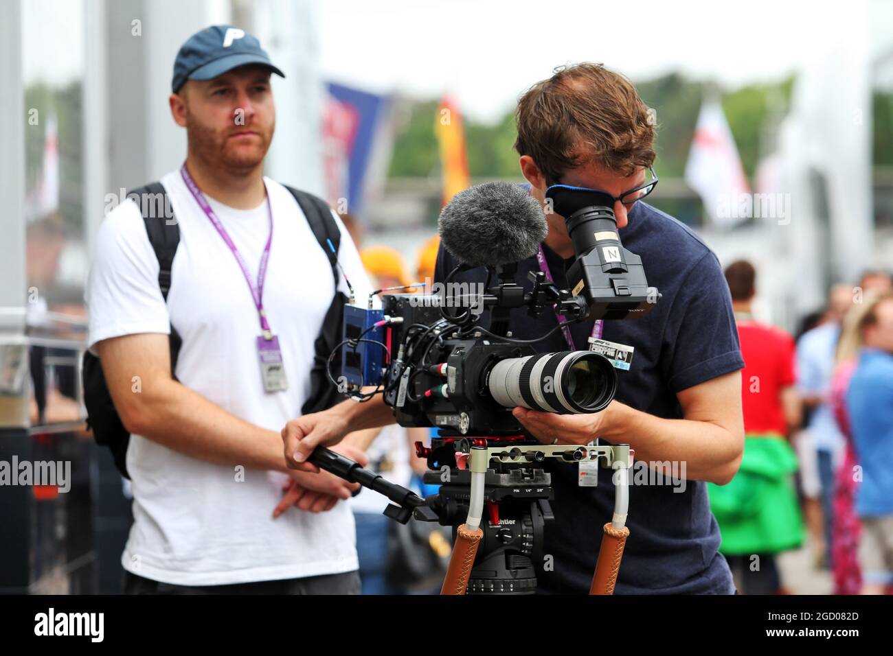 Mercedes AMG F1 being filmed by the Netflix production 'Drive to Survive'. German Grand Prix, Sunday 28th July 2019. Hockenheim, Germany. Stock Photo