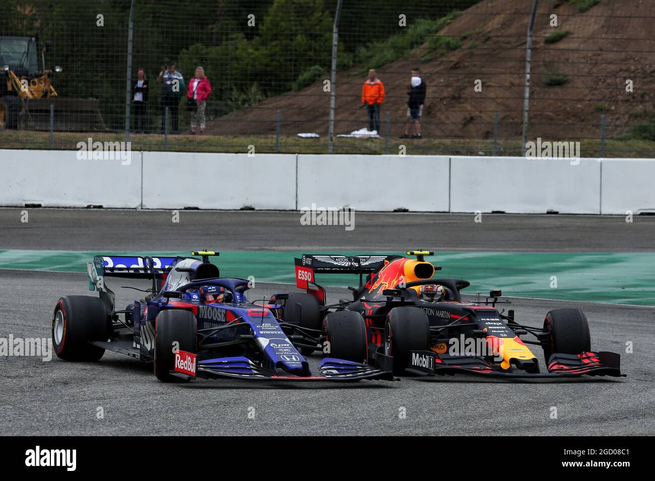 Alexander Albon (THA) Scuderia Toro Rosso and Pierre Gasly (FRA) Red Bull Racing RB15 for position. German Grand Prix, Sunday 28th July 2019. Hockenheim, Germany Stock Photo - Alamy