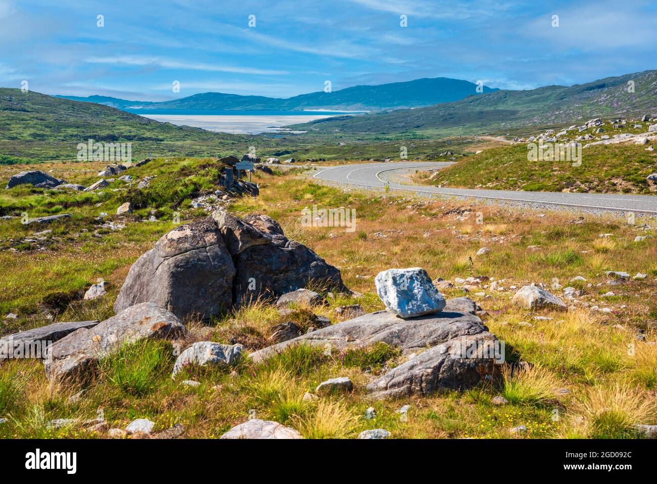 On the Isle of Harris looking towards Luskentyre beach, outer Hebrides, Scotland, UK Stock Photo