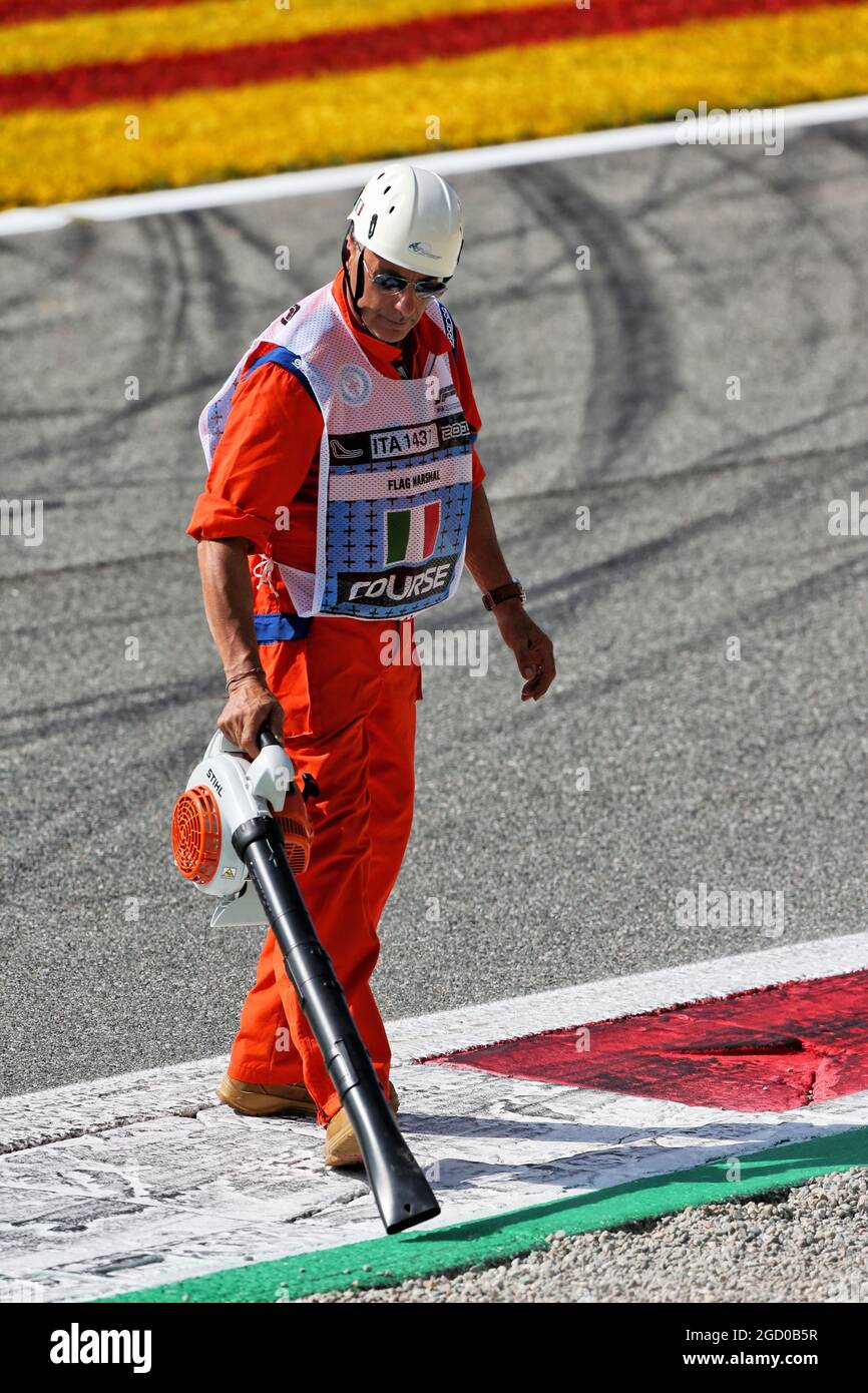Flag marshal. Italian Grand Prix, Saturday 7th September 2019. Monza Italy. Stock Photo