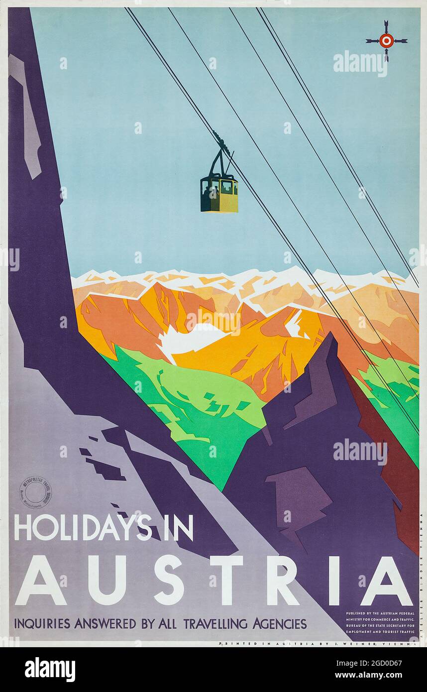 Vintage Travel Posters, Holidays in Austria (Austrian Federal Ministry