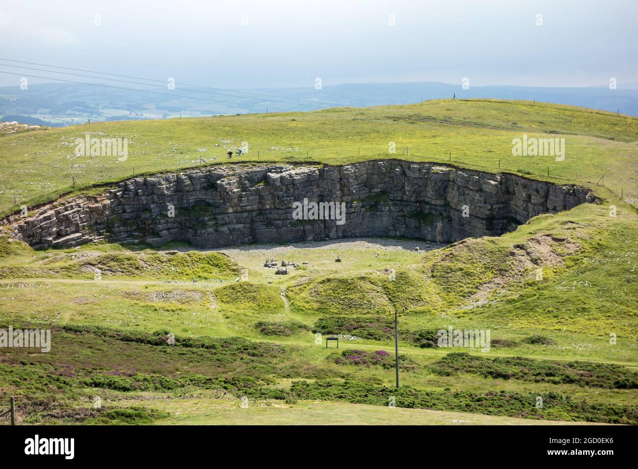 The Bishops Quarry and Hill of Names on the Great Orme Llandudno Wales Stock Photo