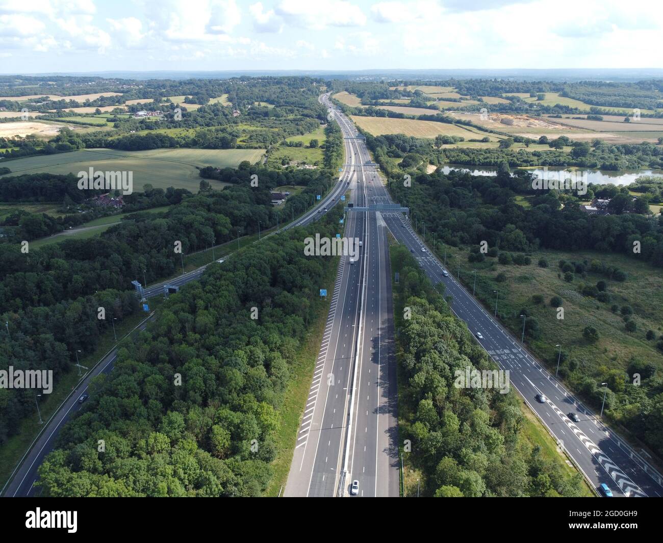 Aerial View of the M25 motorway facing anti clockwise Stock Photo Alamy