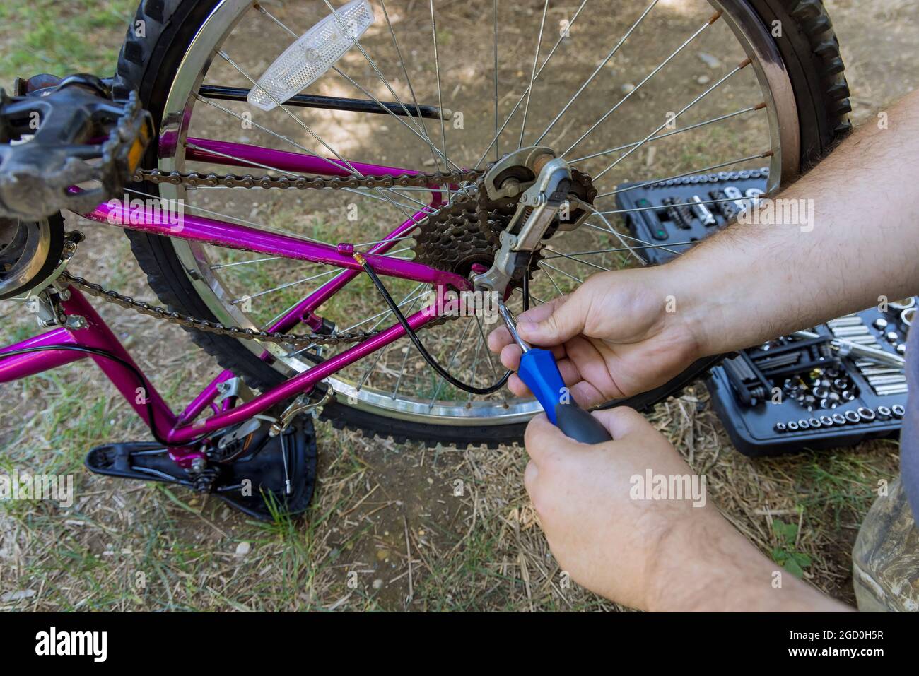 Repairing bicycle tools parts hi-res stock photography and images - Alamy