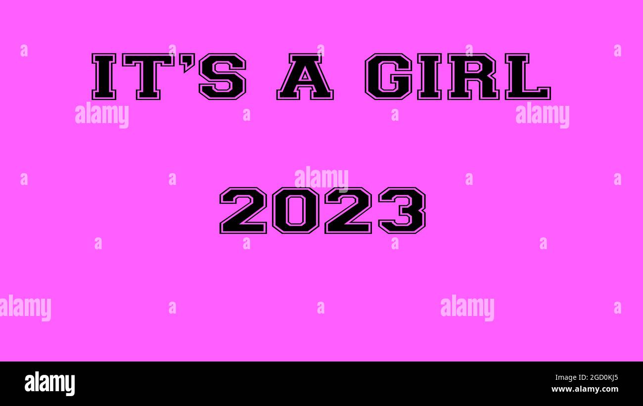 2023 pink rose its a girl birth background stock photo alamy