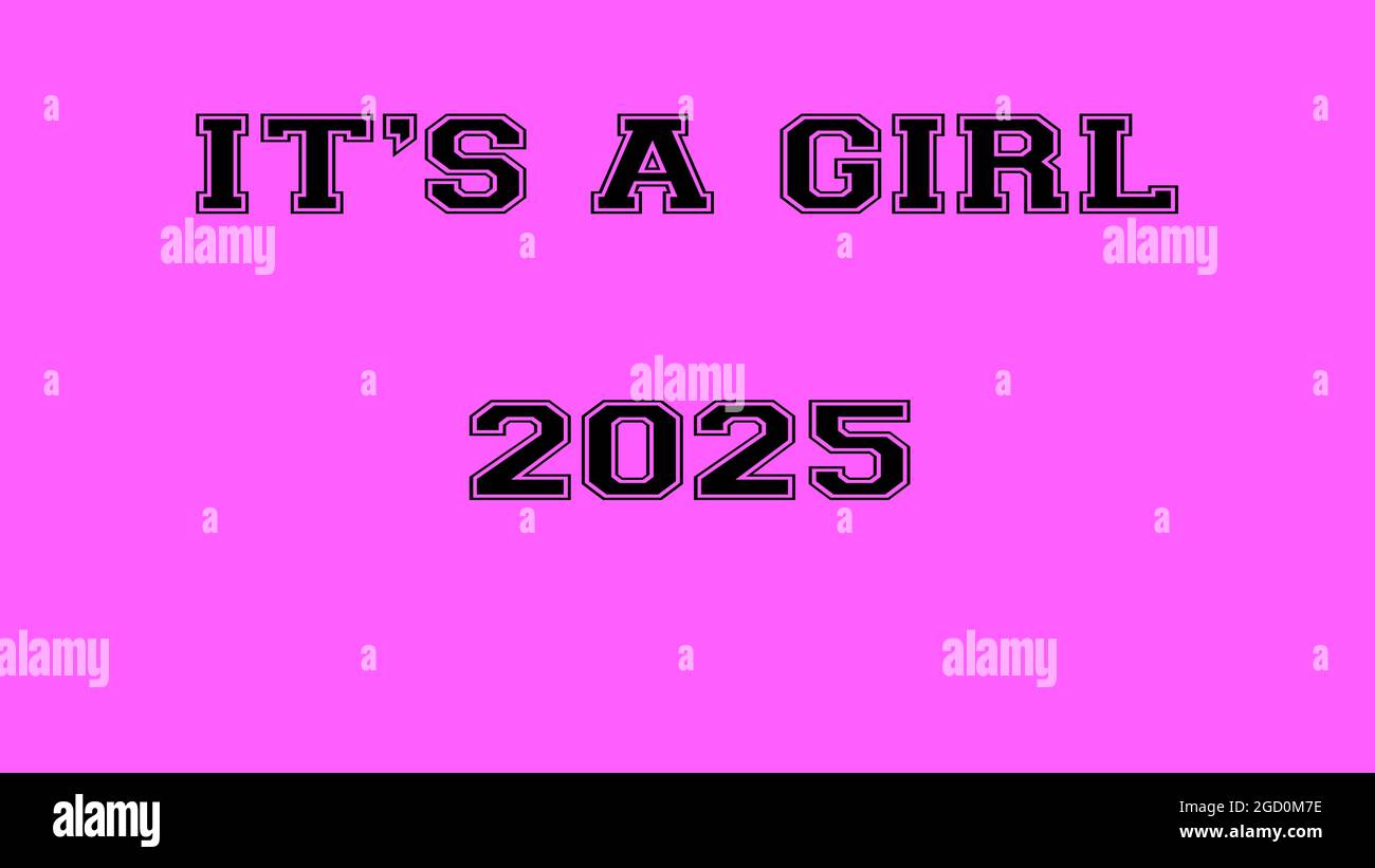 2025 pink rose its a girl birth background Stock Photo Alamy