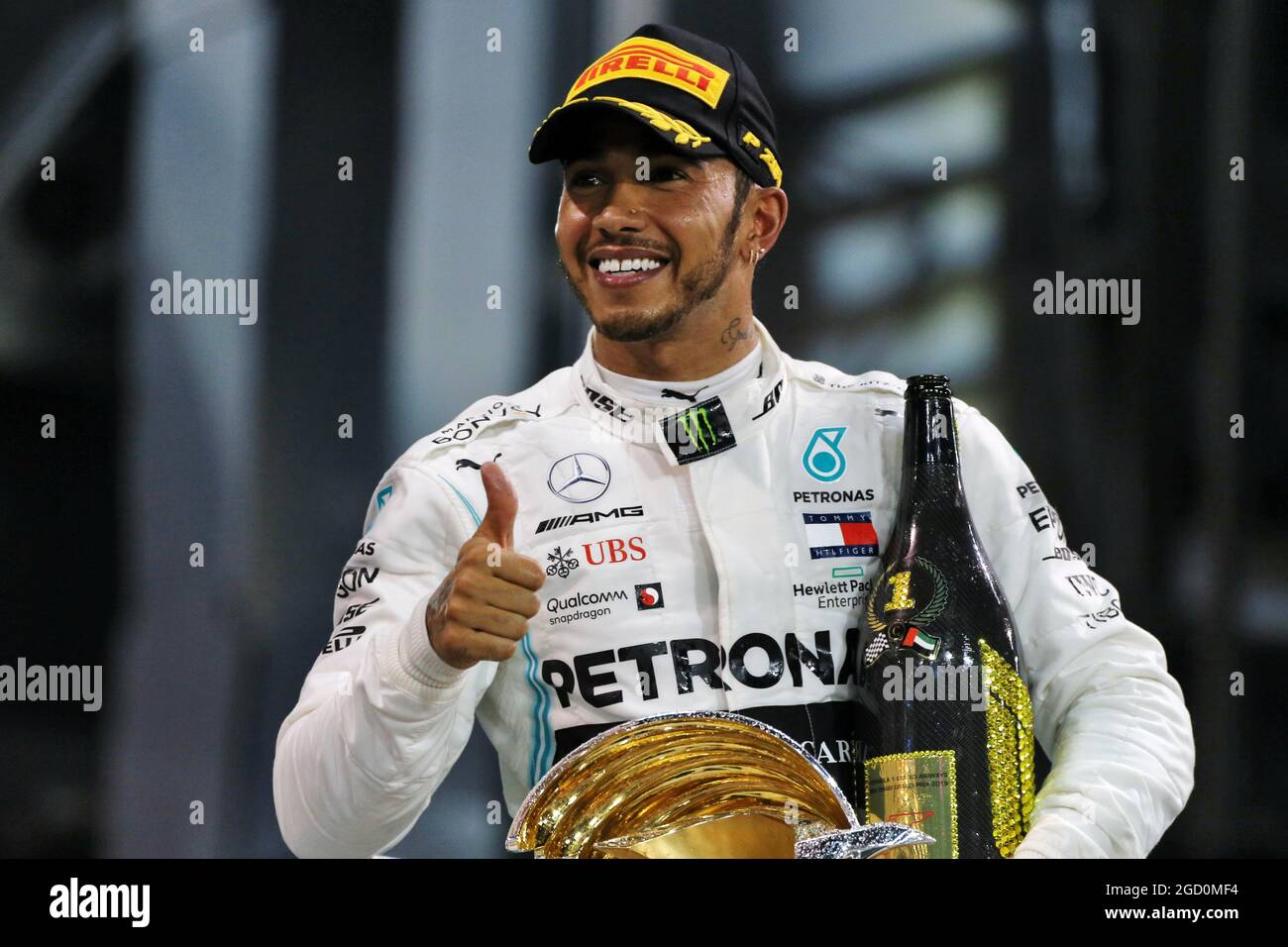 Race winner Lewis Hamilton (GBR) Mercedes AMG F1 celebrates on the ...