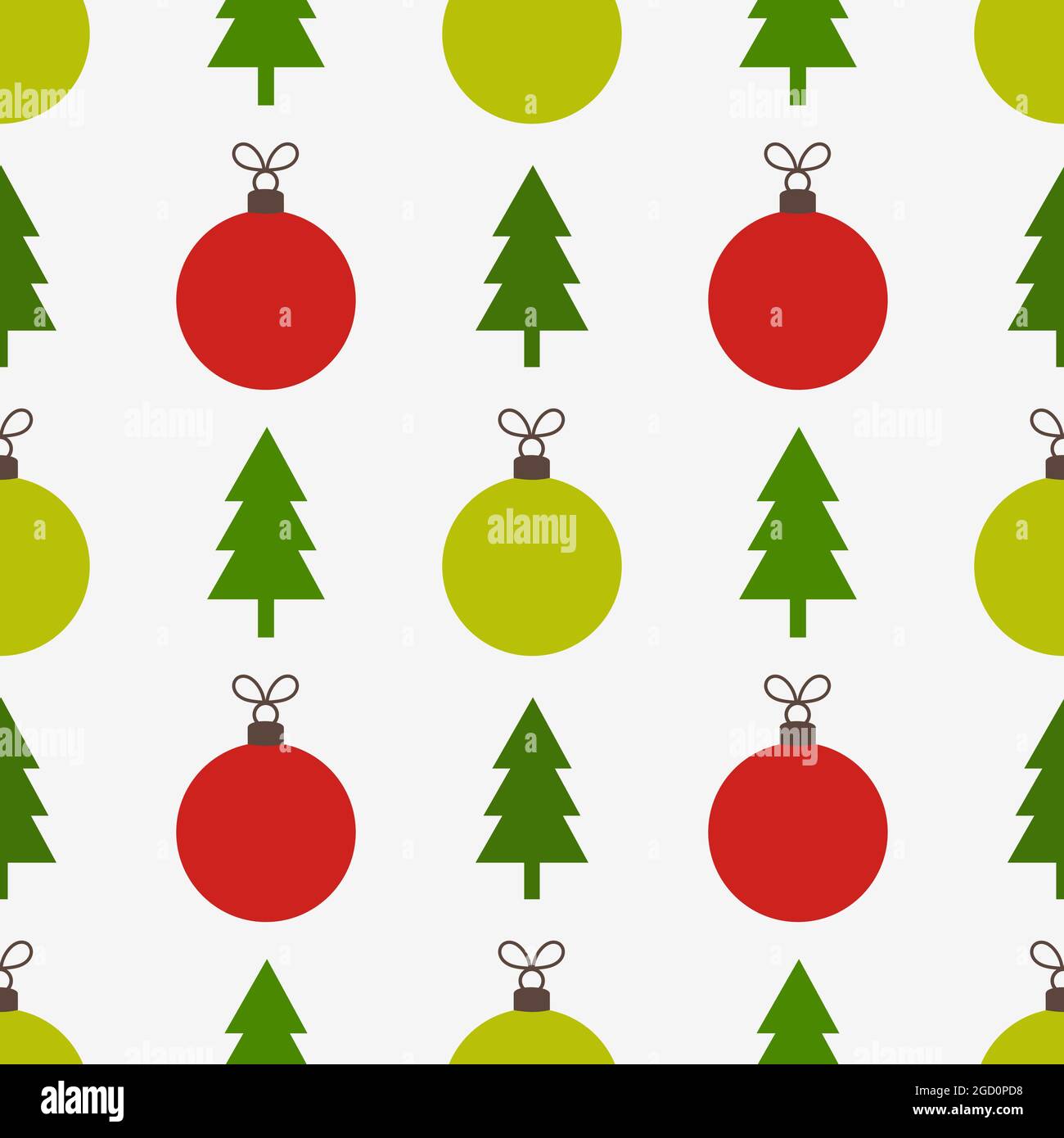 Christmas red and green seamless pattern. Vector illustration Stock ...