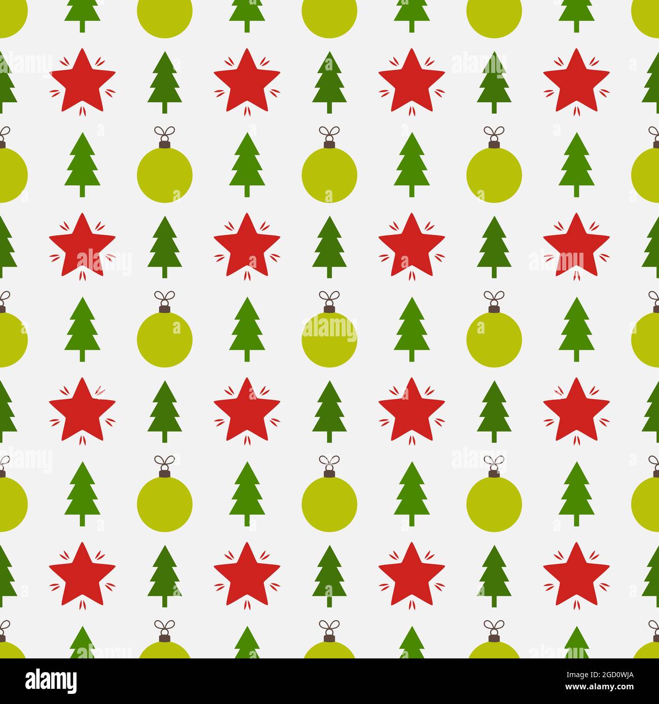 Christmas red and green ornaments seamless pattern. Vector illustration ...