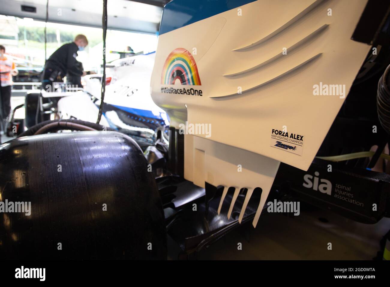 Williams Racing FW43 - message of support for Alex Zanardi (ITA). Hungarian Grand Prix, Saturday 18th July 2020. Budapest, Hungary. Stock Photo