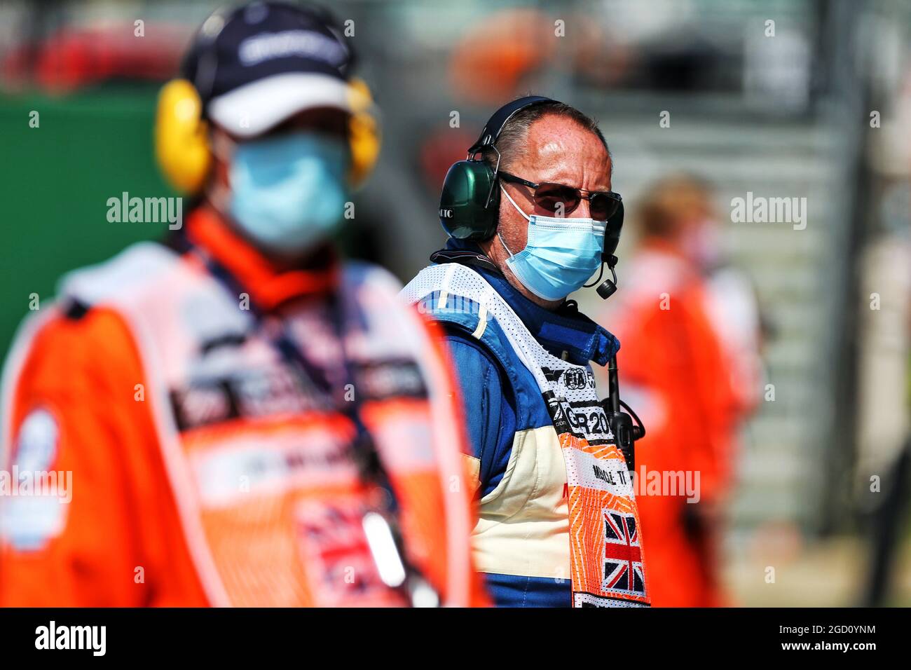 Circuit atmosphere - marshal. 70th Anniversary Grand Prix, Sunday 9th August 2020. Silverstone, England. Stock Photo