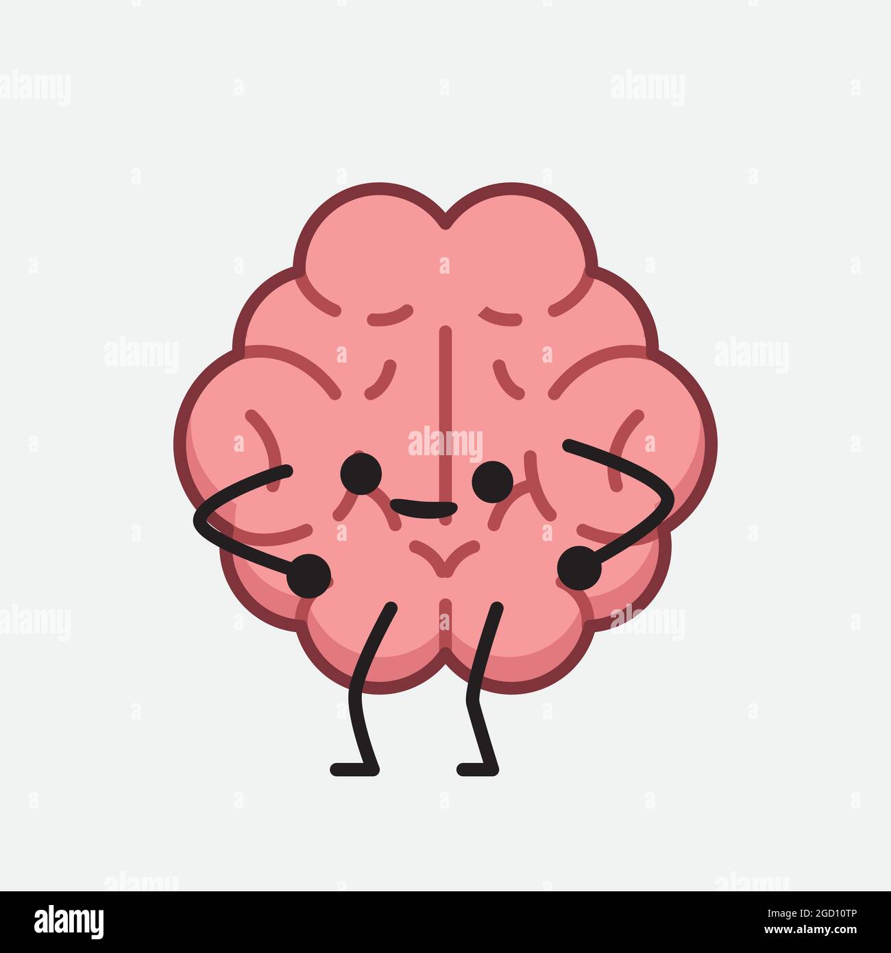Vector Illustration of Brain Character with cute face and simple body line  drawing on isolated background Stock Vector Image & Art - Alamy