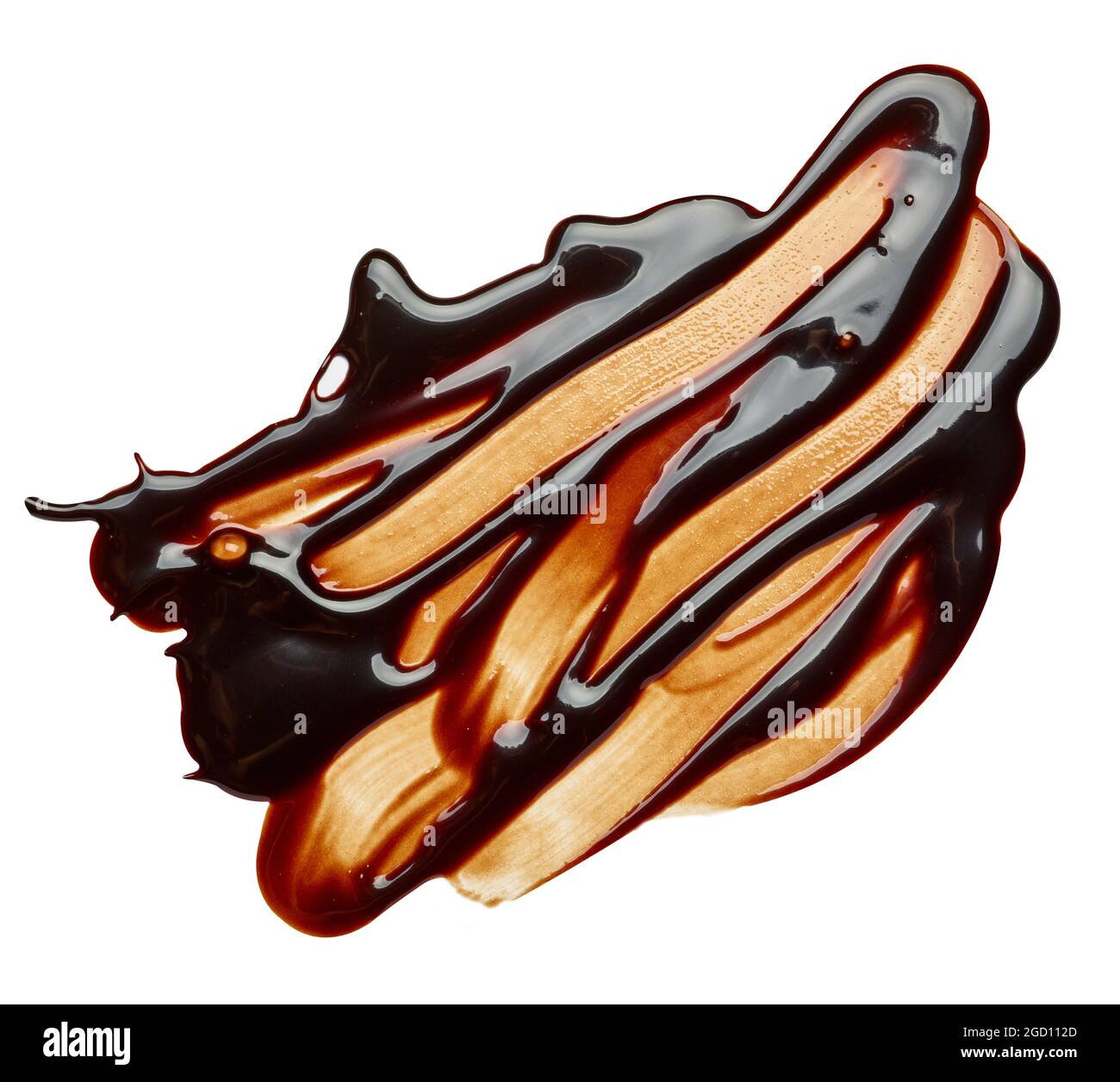 chocolate stain fleck food dessert syrup liquid drop drip spill mess melt leaking Stock Photo