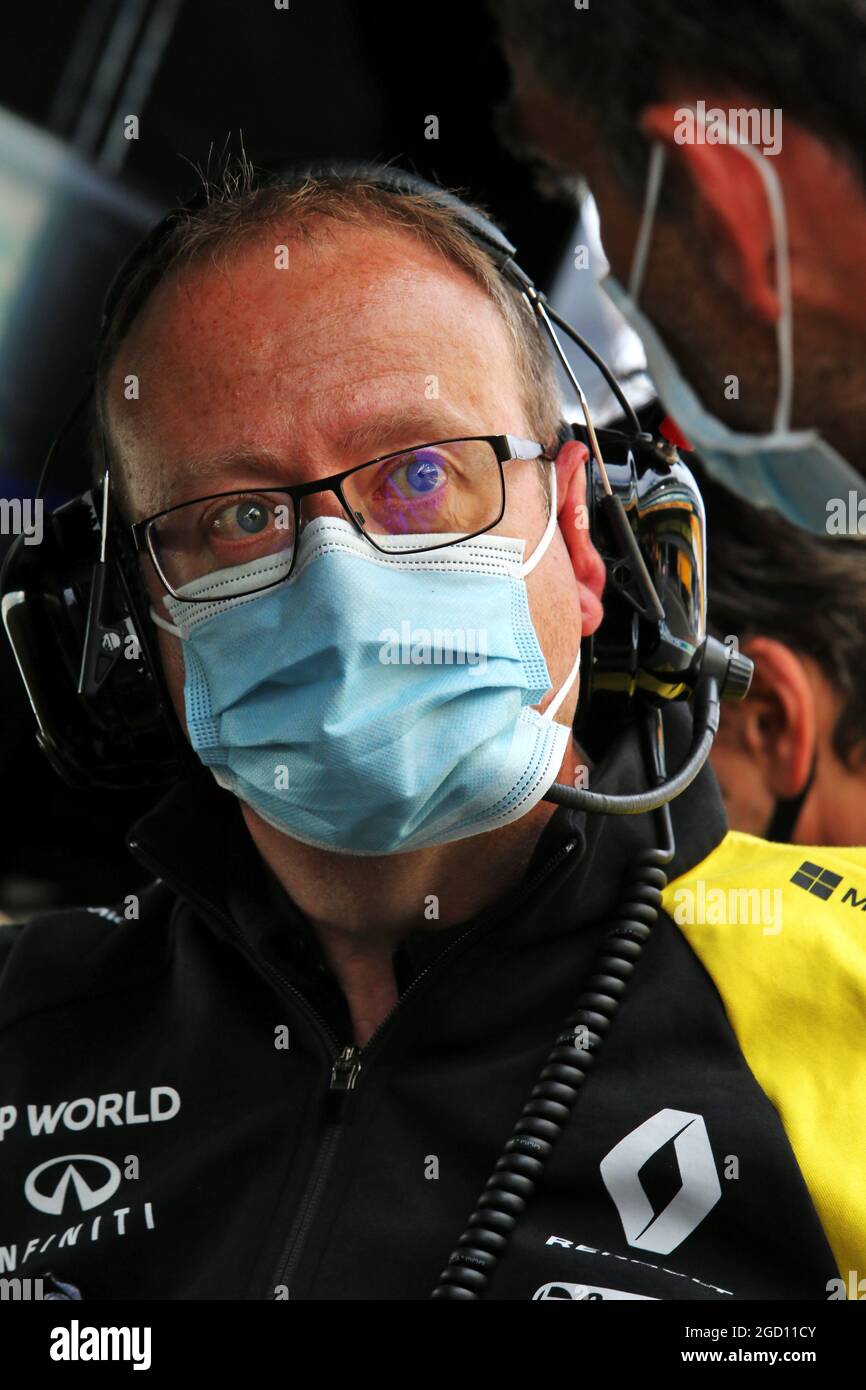 Mark Slade (GBR) Renault F1 Team Race Engineer. Belgian Grand Prix, Saturday 29th August 2020. Spa-Francorchamps, Belgium. Stock Photo