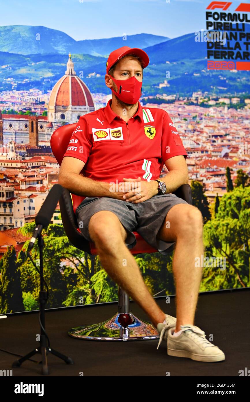 Vettel Conference Sebastian Vettel (GER) Ferrari in the FIA Press Conference. Tuscan ...