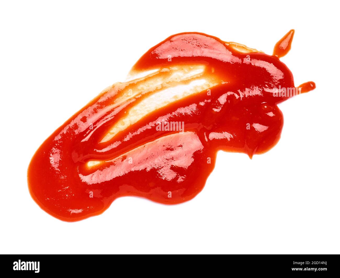ketchup stain fleck food drop tomato sauce accident liquid splash dirty fleck red Stock Photo