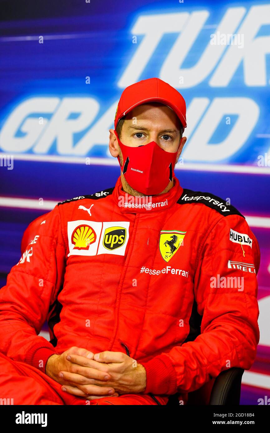 Vettel Conference Sebastian Vettel (GER) Ferrari in the post race FIA Press Conference ...