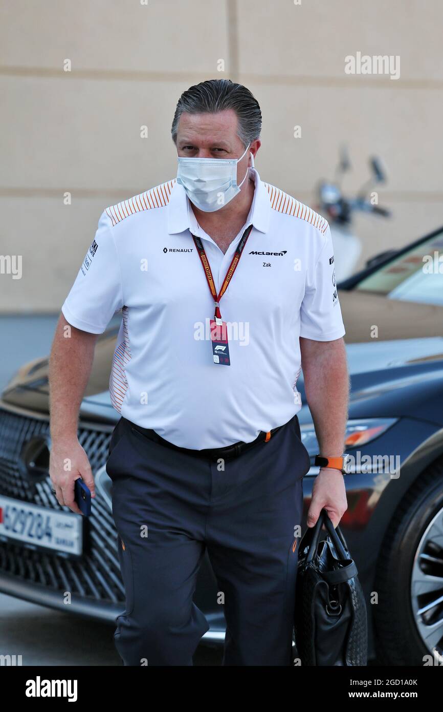 Zak Brown (USA) McLaren Executive Director. Sakhir Grand Prix, Thursday 3rd December 2020. Sakhir, Bahrain. Stock Photo