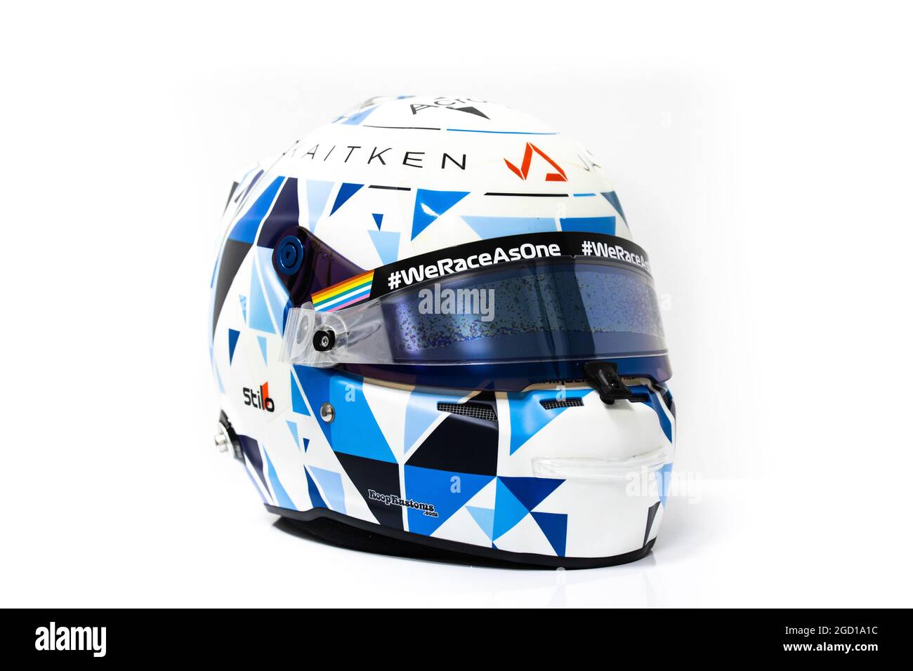 The helmet of Jack Aitken (GBR) / (KOR) Williams Racing. Sakhir Grand Prix, Wednesday 2nd December 2020. Sakhir, Bahrain. Stock Photo
