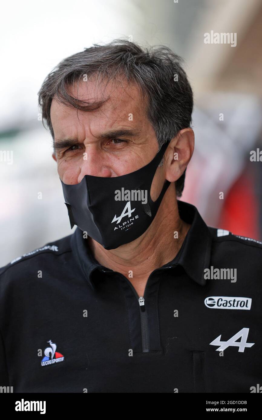 Davide Brivio (ITA) Alpine F1 Team Racing Director. Formula One Testing, Saturday 13th March 2021. Sakhir, Bahrain. Stock Photo